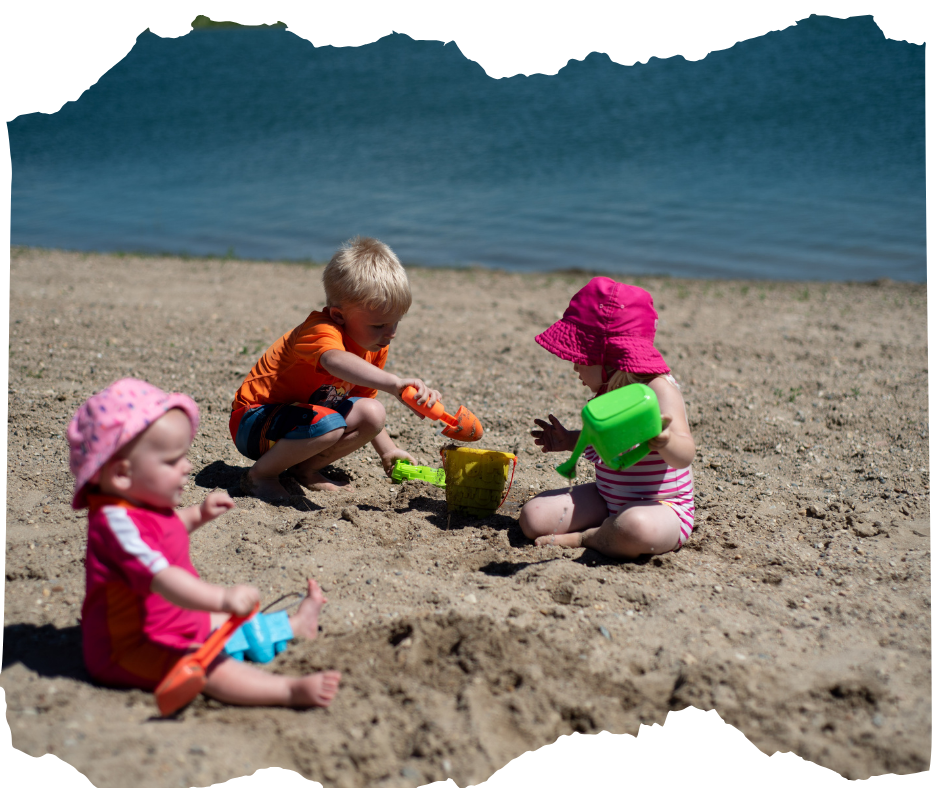 Sunset Beach playing in sand